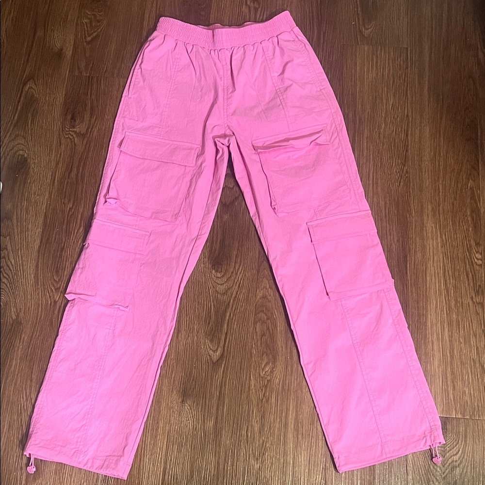 Vibrant Pink Elastic Waist Pants